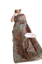 Pure tussar ghicha silk saree Manish